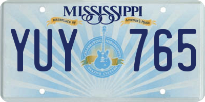 MS license plate YUY765