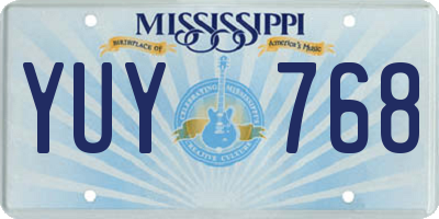 MS license plate YUY768