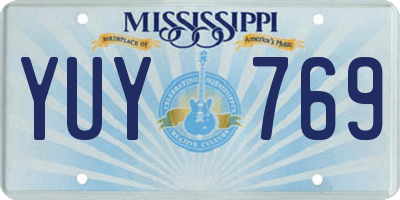 MS license plate YUY769