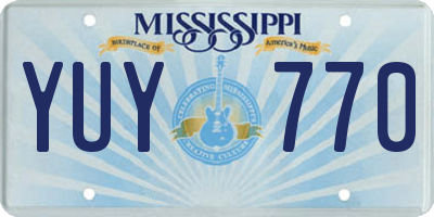 MS license plate YUY770
