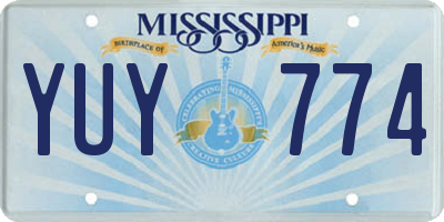 MS license plate YUY774