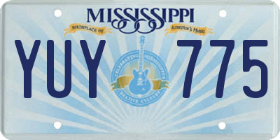 MS license plate YUY775