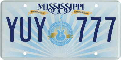 MS license plate YUY777