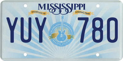 MS license plate YUY780