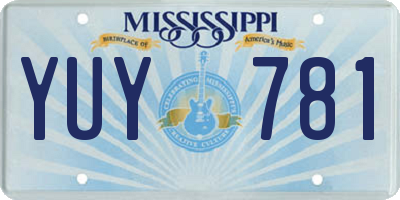 MS license plate YUY781