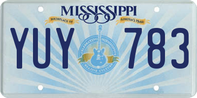 MS license plate YUY783