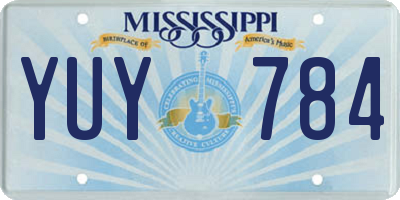 MS license plate YUY784