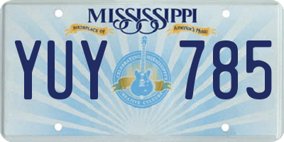 MS license plate YUY785