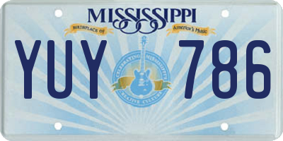 MS license plate YUY786