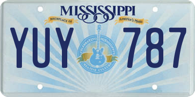 MS license plate YUY787