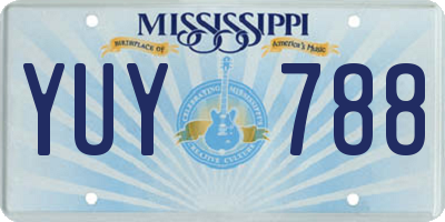 MS license plate YUY788