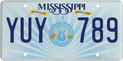 MS license plate YUY789