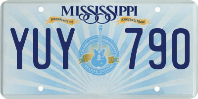 MS license plate YUY790