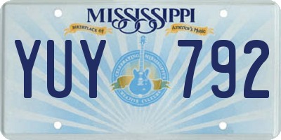 MS license plate YUY792