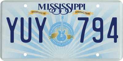 MS license plate YUY794