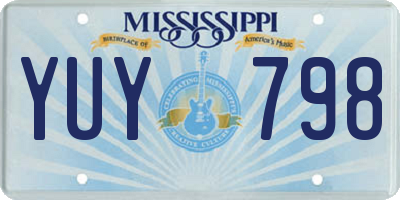 MS license plate YUY798