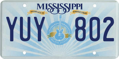 MS license plate YUY802