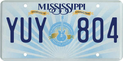 MS license plate YUY804