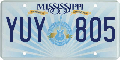 MS license plate YUY805