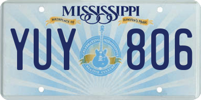 MS license plate YUY806
