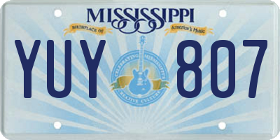 MS license plate YUY807