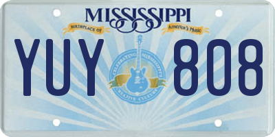 MS license plate YUY808