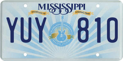MS license plate YUY810