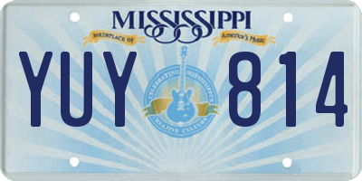 MS license plate YUY814