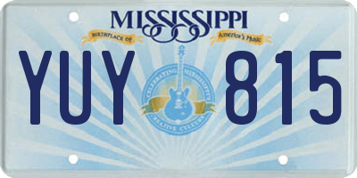 MS license plate YUY815