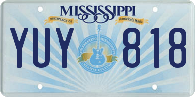 MS license plate YUY818