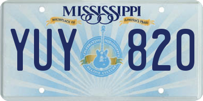 MS license plate YUY820