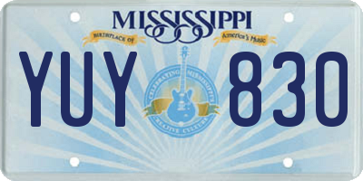 MS license plate YUY830