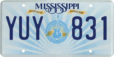 MS license plate YUY831