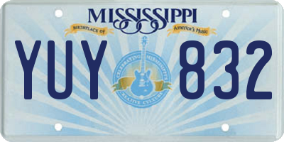 MS license plate YUY832