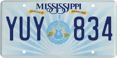 MS license plate YUY834