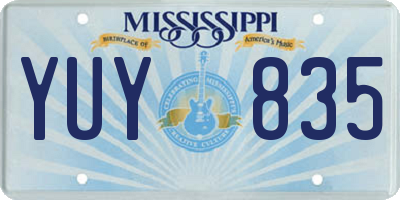 MS license plate YUY835