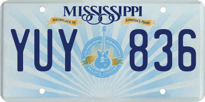 MS license plate YUY836