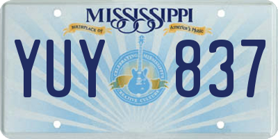 MS license plate YUY837