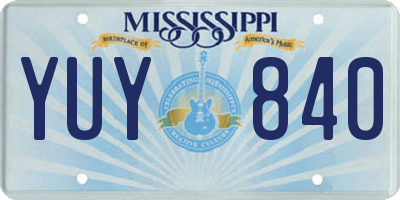 MS license plate YUY840