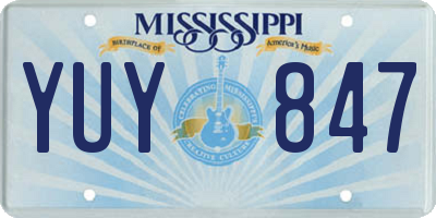 MS license plate YUY847