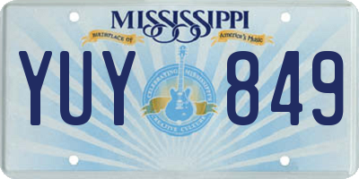 MS license plate YUY849