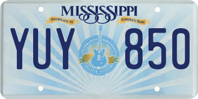 MS license plate YUY850