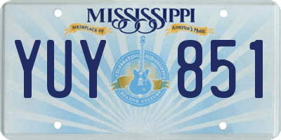 MS license plate YUY851