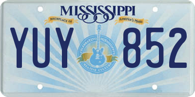 MS license plate YUY852