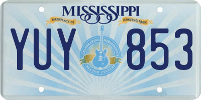 MS license plate YUY853