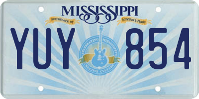 MS license plate YUY854
