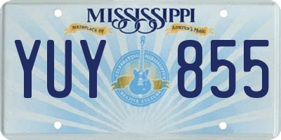 MS license plate YUY855