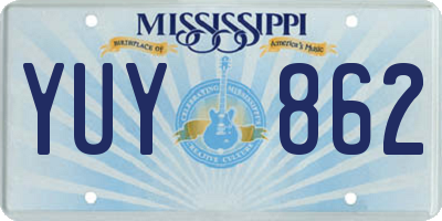 MS license plate YUY862