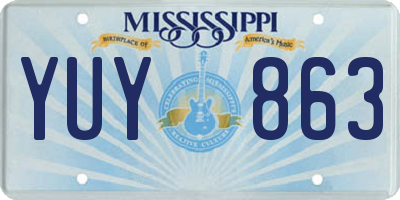 MS license plate YUY863