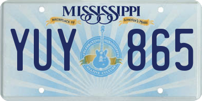 MS license plate YUY865